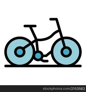 Modern rent bike icon. Outline modern rent bike vector icon color flat isolated. Modern rent bike icon color outline vector
