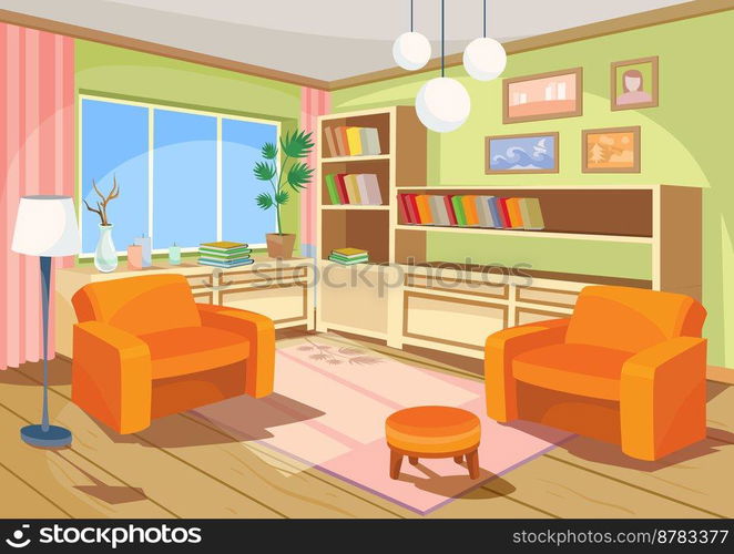 modern retro living room