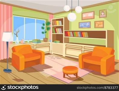 modern retro living room