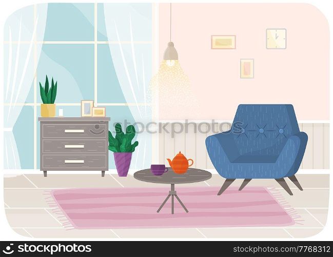 Modern room for interior design. Cozy room with furniture and decor accessories. Flat design interior. Planning and arrangement of furniture in apartment. Living room. Home lifestyle. Style house. Flat design interior. Planning and arrangement of furniture in apartment. Living room. Home lifestyle. Style house
