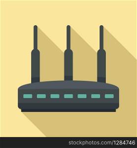 Modern router icon. Flat illustration of modern router vector icon for web design. Modern router icon, flat style