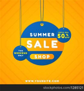 Modern sale banner design tag product style color bright for your business. vector illustration.