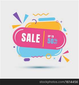 Modern sale banner geometric colorful template for sale, discount, promotion, etc. Vector illustration