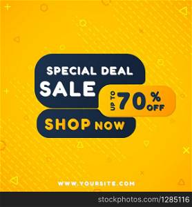 Modern sale banner geometric shape color yellow bright for your business. vector illustration.