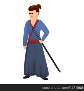 Modern samurai icon. Cartoon of modern samurai vector icon for web design isolated on white background. Modern samurai icon, cartoon style