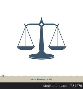 Modern Scale of Justice Logo Template Vector EPS 10