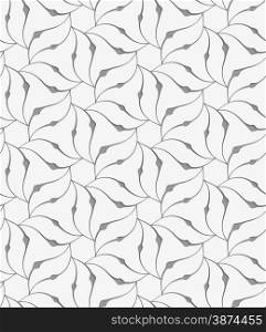 Modern seamless pattern. Geometric background with perforated effect. Shadow creates 3D texture.Perforated floral leafy shapes flower.