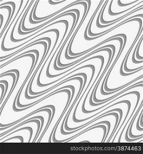 Modern seamless pattern. Geometric background with perforated effect. Shadow creates 3D texture.Perforated diagonal uneven waves.