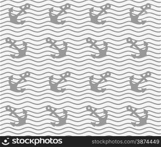 Modern seamless pattern. Geometric background with perforated effect. Shadow creates 3D texture.Perforated anchors.