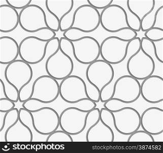 Modern seamless pattern. Geometric background with perforated effect. Shadow creates 3D texture.Perforated flower contour.