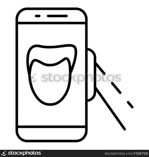 Modern selfie icon. Outline modern selfie vector icon for web design isolated on white background. Modern selfie icon, outline style