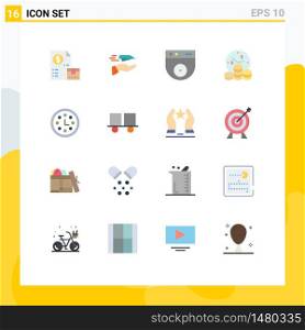 Modern Set of 16 Flat Colors and symbols such as achievement, money, plane, investment, security Editable Pack of Creative Vector Design Elements