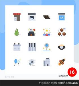 Modern Set of 16 Flat Colors and symbols such as application programmer interface, api, online, bricks, wall Editable Pack of Creative Vector Design Elements