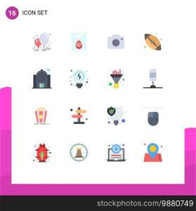 Modern Set of 16 Flat Colors and symbols such as building, canada ball, twitter, base ball, canada Editable Pack of Creative Vector Design Elements