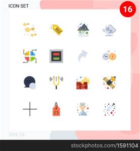 Modern Set of 16 Flat Colors and symbols such as construction, network, tree, circuit, board Editable Pack of Creative Vector Design Elements