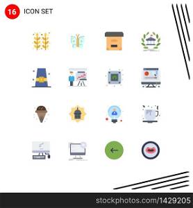 Modern Set of 16 Flat Colors and symbols such as education, university, wings, online, bank Editable Pack of Creative Vector Design Elements