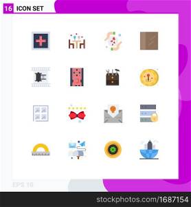Modern Set of 16 Flat Colors and symbols such as film, drug, love, cocaine, love Editable Pack of Creative Vector Design Elements
