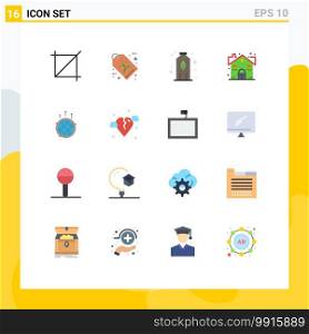 Modern Set of 16 Flat Colors and symbols such as global, communication, agriculture, business, security Editable Pack of Creative Vector Design Elements