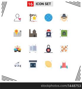 Modern Set of 16 Flat Colors and symbols such as location, map, devices, gold, nacklace Editable Pack of Creative Vector Design Elements