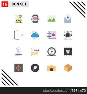 Modern Set of 16 Flat Colors and symbols such as malware, mail, appliances, e, photo Editable Pack of Creative Vector Design Elements