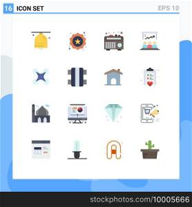 Modern Set of 16 Flat Colors and symbols such as technology, team, shopping, user, presentation Editable Pack of Creative Vector Design Elements