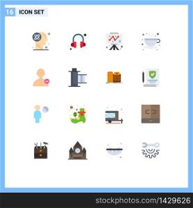 Modern Set of 16 Flat Colors and symbols such as user, basic, board, coffee, tea Editable Pack of Creative Vector Design Elements