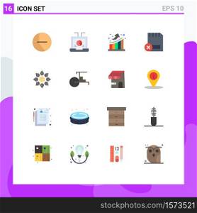 Modern Set of 16 Flat Colors Pictograph of celebrate, hardware, graph, devices, card Editable Pack of Creative Vector Design Elements