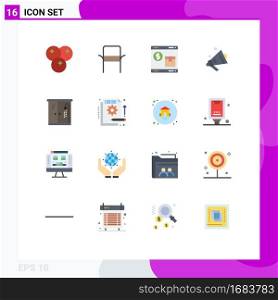 Modern Set of 16 Flat Colors Pictograph of living, shopping, internet, ecommerce, web Editable Pack of Creative Vector Design Elements