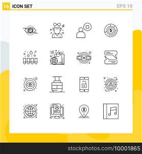 Modern Set of 16 Outlines and symbols such as finance, budget, medal, analysis, user Editable Vector Design Elements