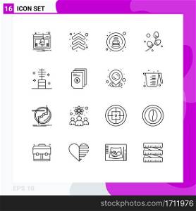 Modern Set of 16 Outlines Pictograph of cosmetic, holiday, delivery, easter, plent Editable Vector Design Elements