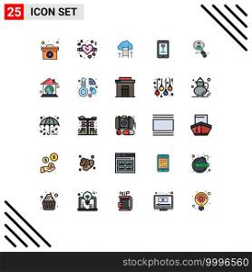 Modern Set of 25 Filled line Flat Colors Pictograph of employee, lover, career, love, app Editable Vector Design Elements