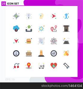 Modern Set of 25 Flat Colors and symbols such as arrow, network, sweets, direction, power Editable Vector Design Elements