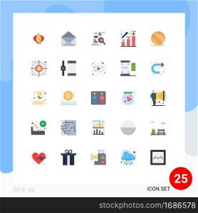 Modern Set of 25 Flat Colors and symbols such as ball, profit, portfolio, growth, business Editable Vector Design Elements