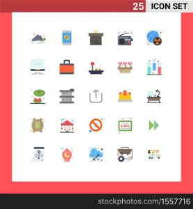 Modern Set of 25 Flat Colors and symbols such as connection, device, target, communication, money Editable Vector Design Elements