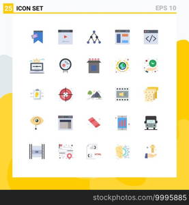 Modern Set of 25 Flat Colors and symbols such as development, web, link, website, internet Editable Vector Design Elements