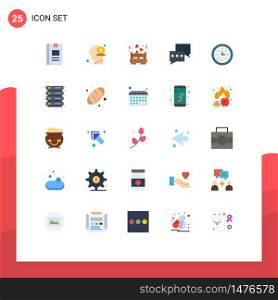 Modern Set of 25 Flat Colors and symbols such as device, chat, mind, chatting, love Editable Vector Design Elements