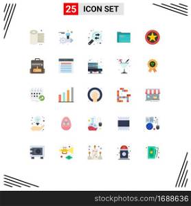 Modern Set of 25 Flat Colors and symbols such as empty, computer, man, archive, finance Editable Vector Design Elements