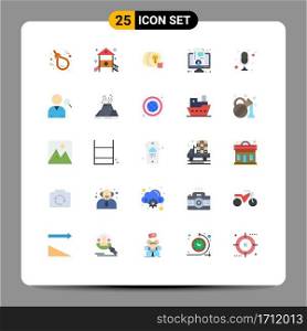 Modern Set of 25 Flat Colors and symbols such as live, coaching, nursery school, business, transfer Editable Vector Design Elements