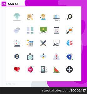 Modern Set of 25 Flat Colors and symbols such as pan, c&ing, female, result, data Editable Vector Design Elements