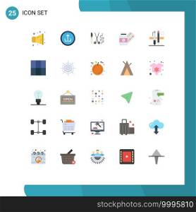 Modern Set of 25 Flat Colors and symbols such as stationary, drugs, instruments, capsule, medicine Editable Vector Design Elements