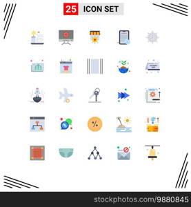 Modern Set of 25 Flat Colors and symbols such as timepiece, deadline, goal, clock, tablet Editable Vector Design Elements