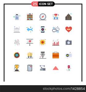 Modern Set of 25 Flat Colors Pictograph of art, business, gps, building, male Editable Vector Design Elements