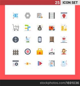 Modern Set of 25 Flat Colors Pictograph of browser, tools, market, ladder, paper Editable Vector Design Elements