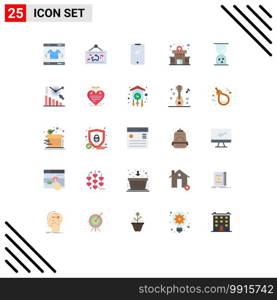 Modern Set of 25 Flat Colors Pictograph of business, hospital, picture, clinic, android Editable Vector Design Elements