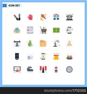 Modern Set of 25 Flat Colors Pictograph of buy, music, honey, mixer, console Editable Vector Design Elements