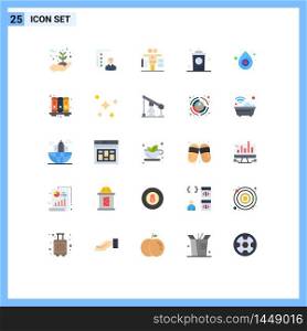 Modern Set of 25 Flat Colors Pictograph of drink, work, job, play, balance Editable Vector Design Elements