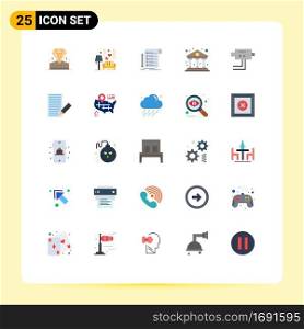 Modern Set of 25 Flat Colors Pictograph of finance, business, wedding, bank, card Editable Vector Design Elements