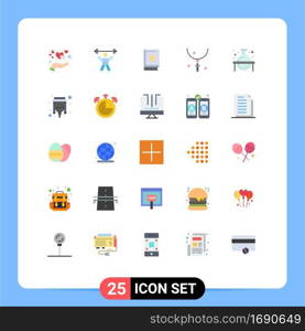 Modern Set of 25 Flat Colors Pictograph of holiday, easter, gym, cross, ramadhan Editable Vector Design Elements