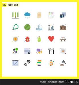 Modern Set of 25 Flat Colors Pictograph of man, chatting, conversation, string, light Editable Vector Design Elements