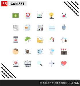 Modern Set of 25 Flat Colors Pictograph of product, definnig, location, business, supervision Editable Vector Design Elements